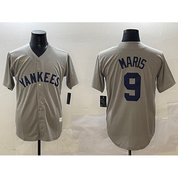 New York Yankees #9 Roger Maris Gray Cool Base Stitched Jersey
