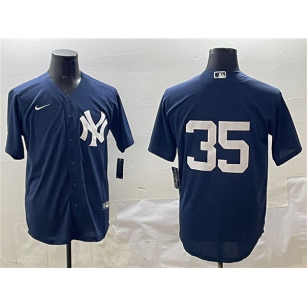 New York Yankees #35 Cody Bellinger Navy Cool Base Stitched Jersey