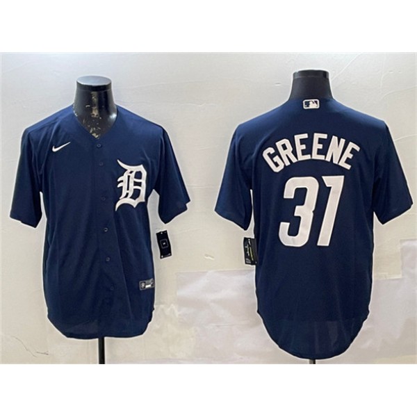 Detroit Tigers #31 Riley Greene Navy Cool Base Stitched Jersey