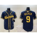Milwaukee Brewers #9 Bob Uecker Navy With Home Patch Limited Stitched Jersey