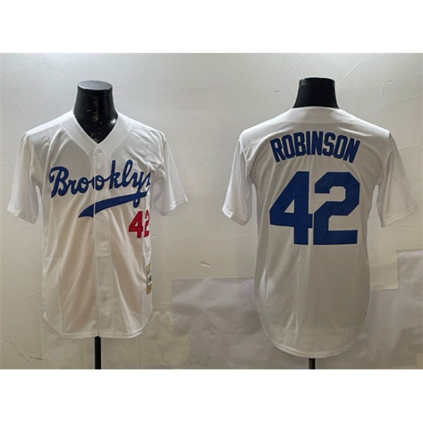 Brooklyn Dodgers #42 Jackie Robinson White Stitched Jersey