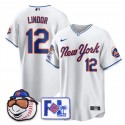 New York Mets #12 Francisco Lindor White 2025 Spring Training Stitched Jersey