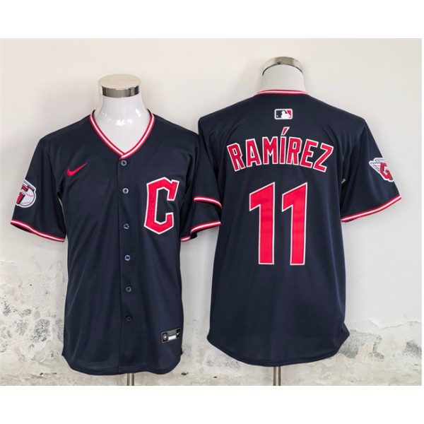 Cleveland Guardians #11 Jose Ramirez Navy Stitched Jersey