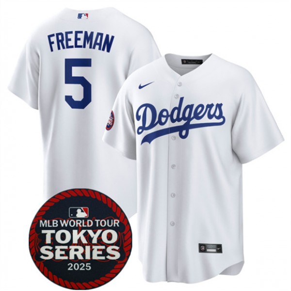 Los Angeles Dodgers #5 Freddie Freeman White 2025 World Tour: Tokyo Series Home Stitched Jersey