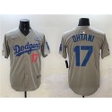 Los Angeles Dodgers #17 Shohei Ohtani Gray 2024 World Series With No. 34 Patch Limited Stitched Jersey