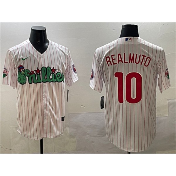 Philadelphia Phillies #10 J.T. Realmuto White Phanatic Cool Base Stitched Jersey