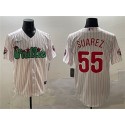 Philadelphia Phillies #55 Ranger Suárez White Phanatic Cool Base Stitched Jersey