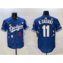 Los Angeles Dodgers #11 Roki Sasaki Royal 2025 Tokyo Series Limited Stitched Jersey