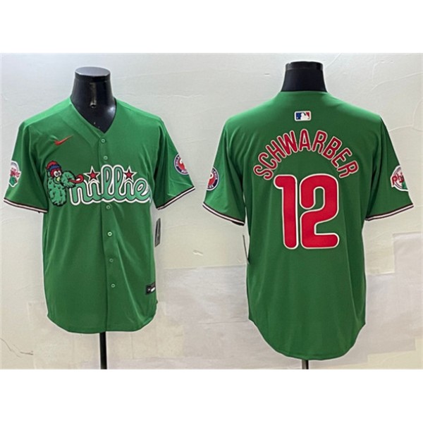 Philadelphia Phillies #12 Kyle Schwarber Green Phanatic Limited Stitched Jersey