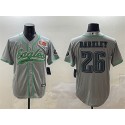 Philadelphia Eagles #26 Saquon Barkley Gray 2025 Super Bowl LIX Patch Cool Base Stitched Jersey
