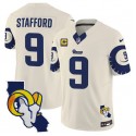 Los Angeles Rams #9 Matthew Stafford Bone 2025 4-Star C Patch F.U.S.E. V2 Limited Stitched Jersey