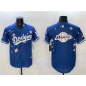 Los Angeles Dodgers Team Big Logo Royal 2025 Tokyo Series Limited Stitched Jersey