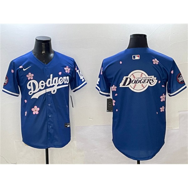 Los Angeles Dodgers Team Big Logo Royal 2025 Tokyo Series Limited Stitched Jersey