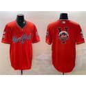 New York Mets Team Big Logo Orange 2025 Spring Training Stitched Jersey