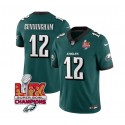 Philadelphia Eagles #12 Randall Cunningham Green 2025 Eagles Logo Super Bowl LIX Patch New F.U.S.E. Vapor Limited Stitched Jersey