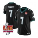 Philadelphia Eagles #7 Kenny Pickett Black 2025 Eagles Logo Super Bowl LIX Patch New F.U.S.E. Vapor Limited Stitched Jersey