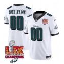 Philadelphia Eagles Custom White 2025 Eagles Logo Super Bowl LIX Patch New F.U.S.E. Vapor Limited Stitched Jersey