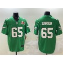 Philadelphia Eagles #65 Lane Johnson Green 2025 Super Bowl LIX Patch F.U.S.E. Throwback Vapor Untouchable Limited Stitched Jersey