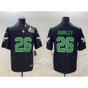 Philadelphia Eagles #26 Saquon Barkley Black 2025 Super Bowl LIX Patch Throwback Vapor Untouchable Limited Stitched Jersey