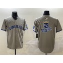 Kansas City Royals Team Big Logo Gray 2024 Away Limited Stitched Jersey