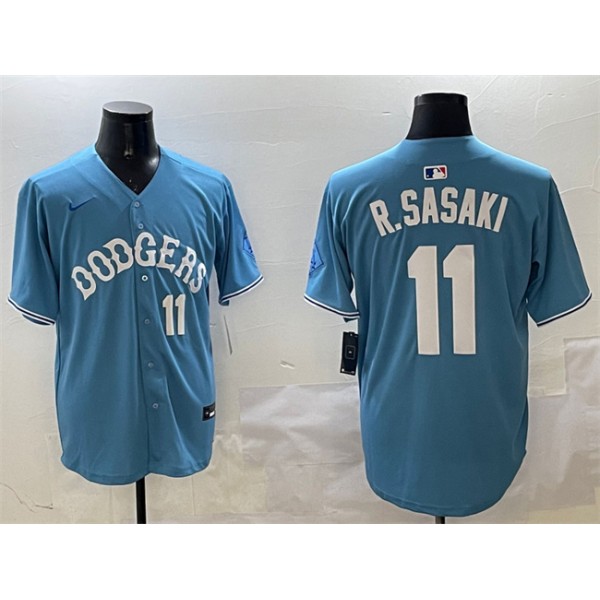 Los Angeles Dodgers #11 Roki Sasaki Light Blue Limited Stitched Jersey