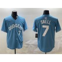 Los Angeles Dodgers #7 Blake Snell Light Blue Limited Stitched Jersey