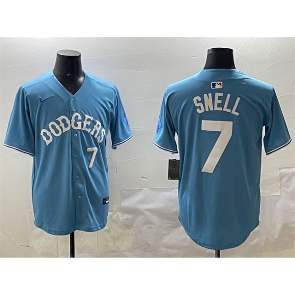 Los Angeles Dodgers #7 Blake Snell Light Blue Limited Stitched Jersey