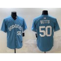 Los Angeles Dodgers #50 Mookie Betts Light Blue Limited Stitched Jersey