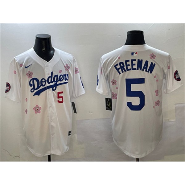 Los Angeles Dodgers #5 Freddie Freeman White 2025 Tokyo Series Limited Stitched Jersey