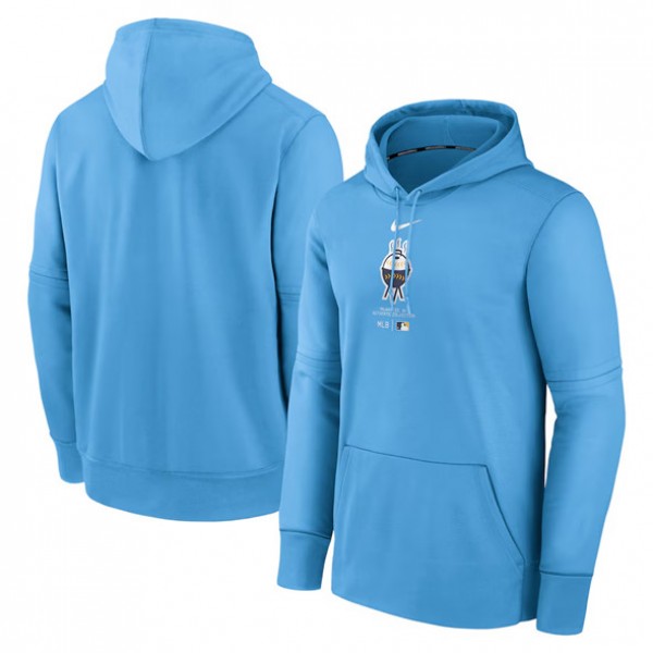 Milwaukee Brewers Powder Blue Collection City Connect Practice Performance Pullover Hoodie