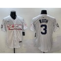 New York Yankees #3 Babe Ruth White Bronx Graffiti Vapor Limited Stitched Jersey