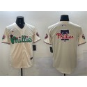 Philadelphia Phillies Team Big Logo Cream Phanatic Limited Stitched Jersey