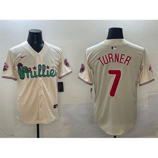 Philadelphia Phillies #7 Trea Turner Cream Phanatic Limited Stitched Jersey