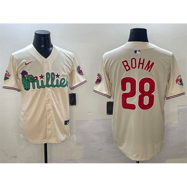 Philadelphia Phillies #28 Alec Bohm Cream Phanatic Limited Stitched Jersey