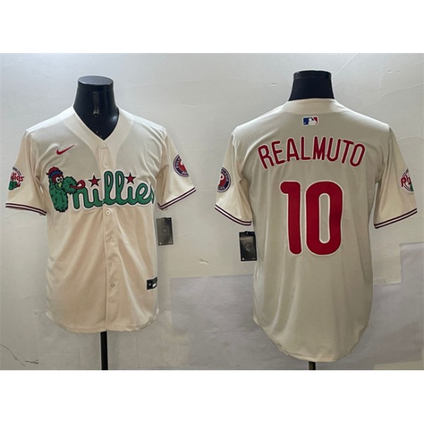 Philadelphia Phillies #10 J.T. Realmuto Cream Phanatic Limited Stitched Jersey