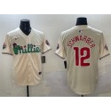 Philadelphia Phillies #12 Kyle Schwarber Cream Phanatic Limited Stitched Jersey