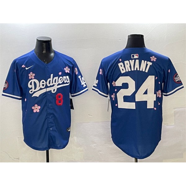 Los Angeles Dodgers Front #8 Back #24 Kobe Bryant Royal 2025 Tokyo Series Limited Stitched Jersey