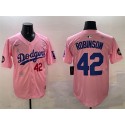 Los Angeles Dodgers #42 Jackie Robinson Pink 2025 Tokyo Series Limited Stitched Jersey