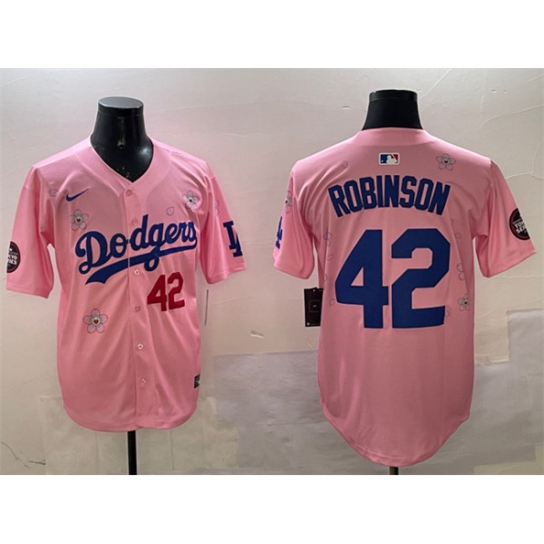 Los Angeles Dodgers #42 Jackie Robinson Pink 2025 Tokyo Series Limited Stitched Jersey