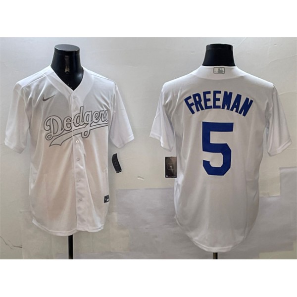 Los Angeles Dodgers #5 Freddie Freeman White Fashion Cool Base Stitched Jersey