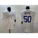 Los Angeles Dodgers #50 Mookie Betts White Fashion Cool Base Stitched Jersey