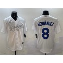 Los Angeles Dodgers #8 Enrique Hernández White Fashion Cool Base Stitched Jersey