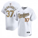 Los Angeles Dodgers #37 Teoscar Hernandez White 2025 Gold Collection Limited Stitched Jersey
