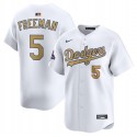 Los Angeles Dodgers #5 Freddie Freeman White 2025 Gold Collection Limited Stitched Jersey