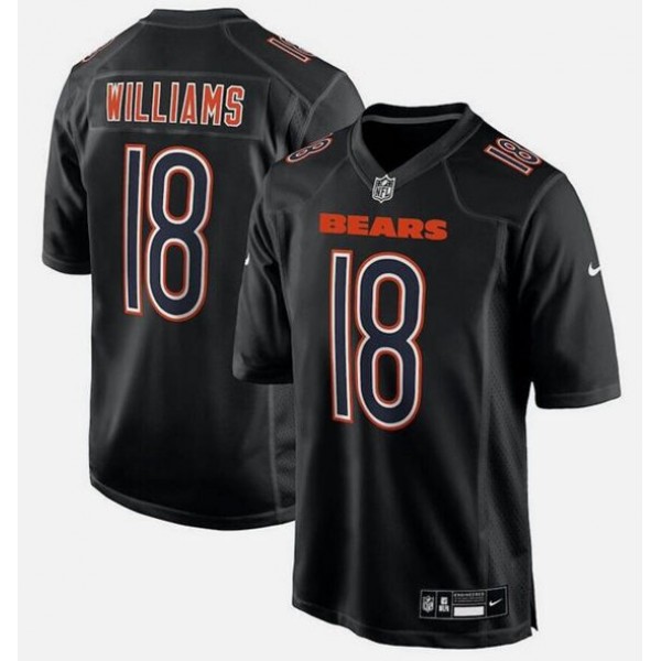 Chicago Bears #18 Caleb Williams Black Fashion Stitched Game Jersey