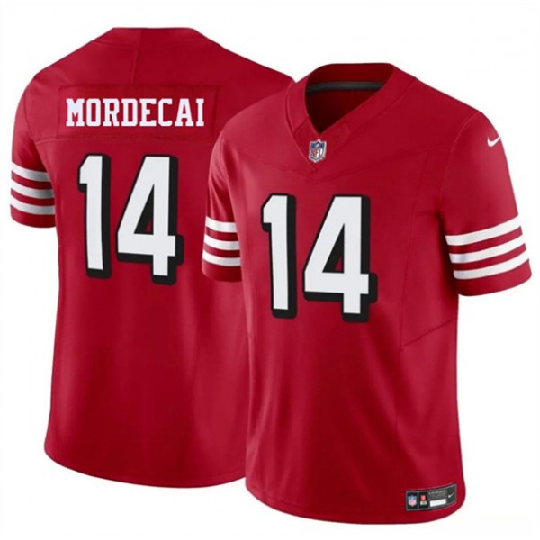 San Francisco 49ers #14 Tanner Mordecai New Red 2025 F.U.S.E. Vapor Untouchable Limited Stitched Jersey