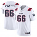 New England Patriots #66 Wes Schweitzer White 2025 Vapor Limited Stitched Jersey