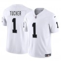 Las Vegas Raiders #1 Tre Tucker White 2025 F.U.S.E. Vapor Stitched Jersey