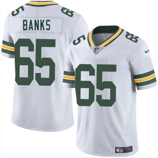 Green Bay Packers #65 Aaron Banks White 2025 Vapor Untouchable Limited Stitched Jersey