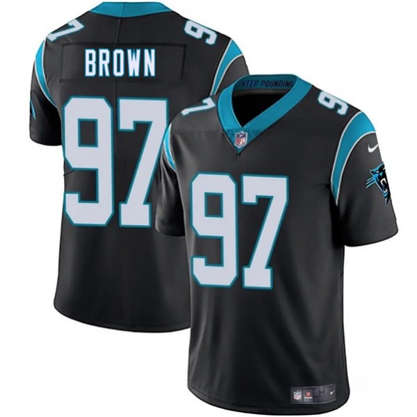 Carolina Panthers #97 Bobby Brown Black 2025 Vapor Limited Stitched Jersey